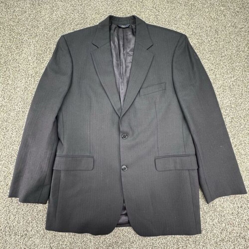 Brooks Brothers Mens 346 Stretch‎ Wool Black Two Button Blazer Size 41R